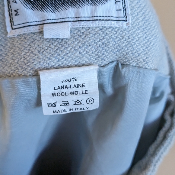 100% vintage wool button up midi skirt with belt - Picture 4 of 4